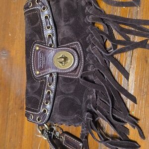 COACH Dark Brown Fringe Wristlet!Beautiful!!!